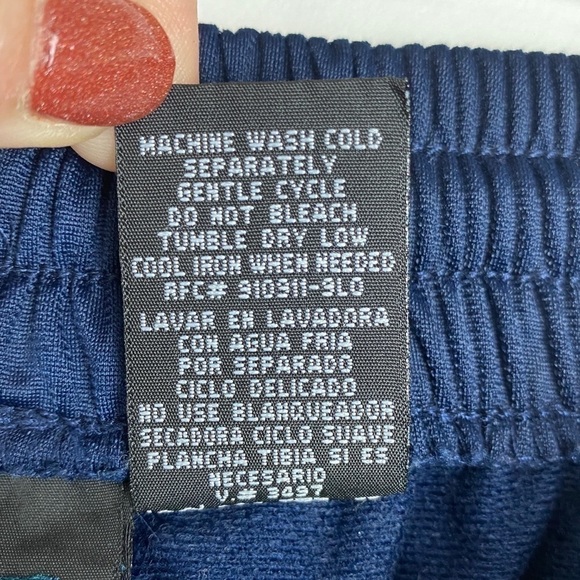 Athletic Works Blue Drawstring Shorts Men's Large Side Stripes Elastic Waistband - Picture 7 of 7